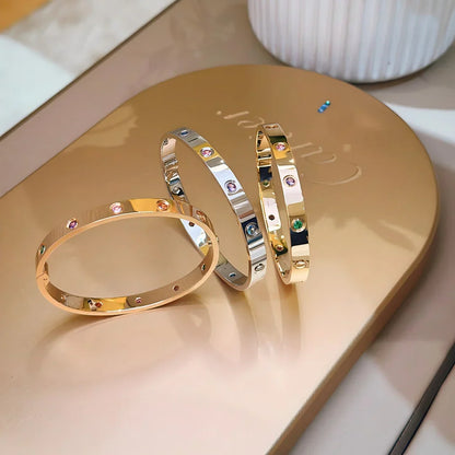 [Aetheris]CLASSIC 6.1MM LOVE BRACELET 10-DIAMOND MULTICOLOR