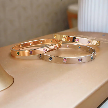 [Aetheris]CLASSIC 6.1MM LOVE BRACELET 10-DIAMOND MULTICOLOR
