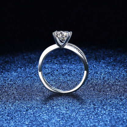 [Aetheris]ELEGANTER KREUZWEISER 4-KRALLEN-VERLOBUNGSRING MIT MOISSANIT