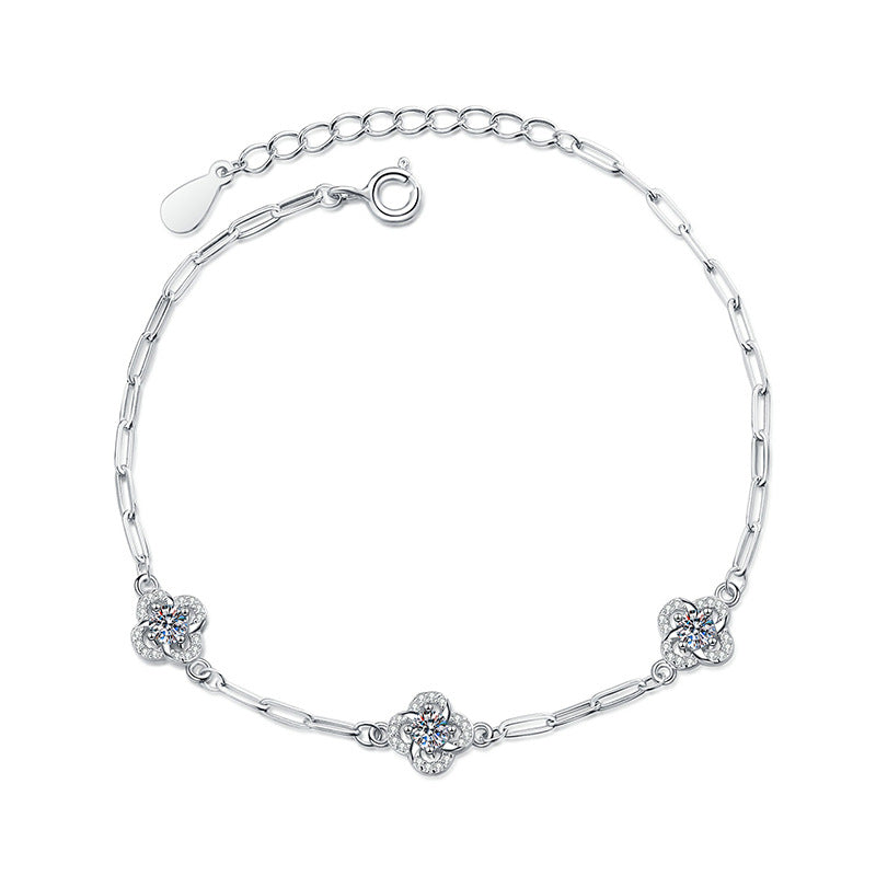 [Aetheris]TRIPLE-CLOVER MOISSANITE ARMBAND