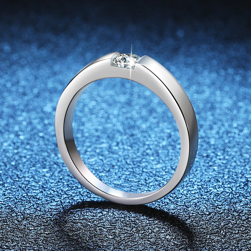 [Aetheris]SCHLICHTER MINIMALISTISCHER PAARE-MOISSANIT-RING