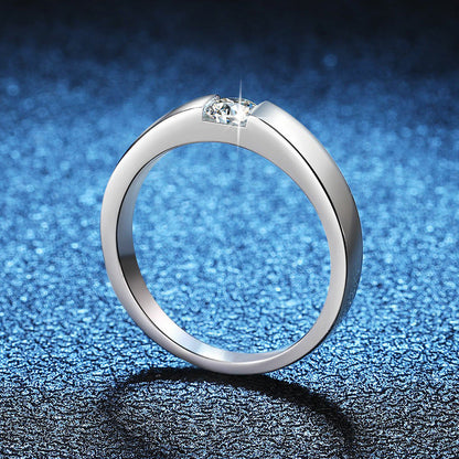 [Aetheris]SCHLICHTER MINIMALISTISCHER PAARE-MOISSANIT-RING