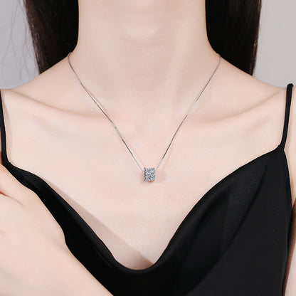 [Aetheris]ELEGANTES MOISSANIT-COLLIER MIT SCHMALER TAILLE