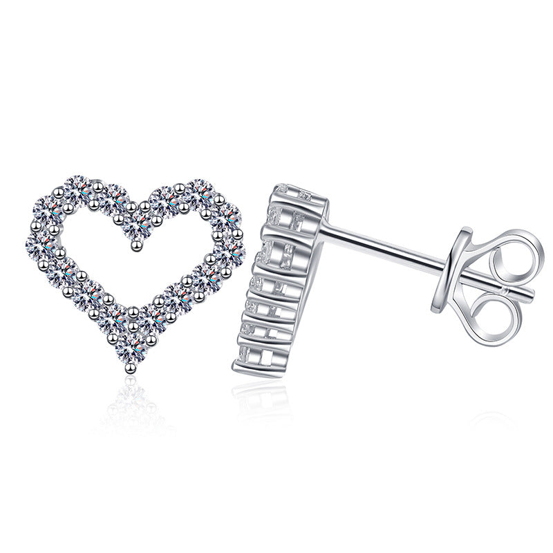 [Aetheris]SPARKLING HEART-SHAPED MOISSANITE STUD EARRINGS