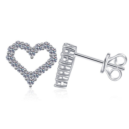 [Aetheris]SPARKLING HEART-SHAPED MOISSANITE STUD EARRINGS