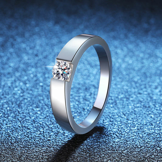 [Aetheris]SLEEK MINIMALIST COUPLE'S MOISSANITE RING
