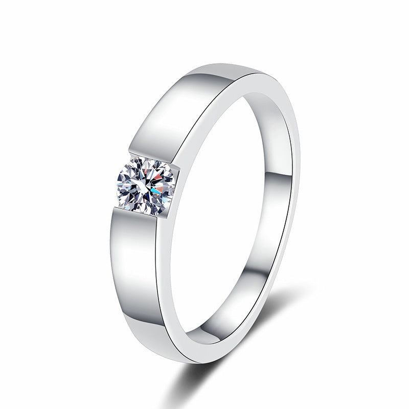 [Aetheris]SCHLICHTER MINIMALISTISCHER PAARE-MOISSANIT-RING