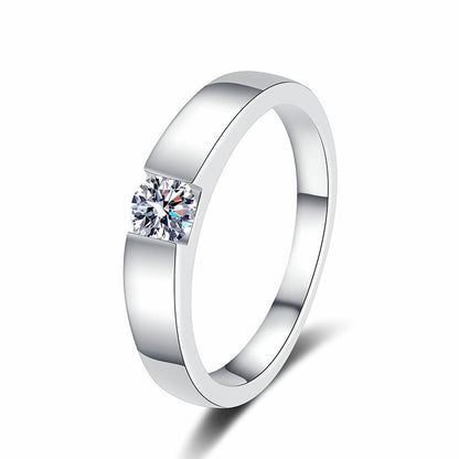[Aetheris]SCHLICHTER MINIMALISTISCHER PAARE-MOISSANIT-RING