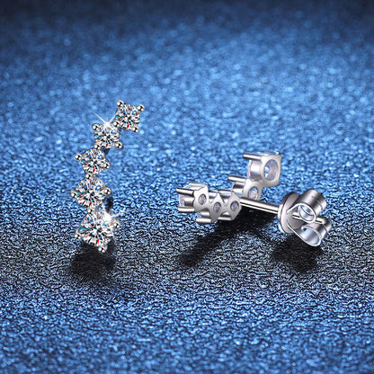 [Aetheris]SPARKLING SMILE ARC MOISSANITE STUD EARRINGS