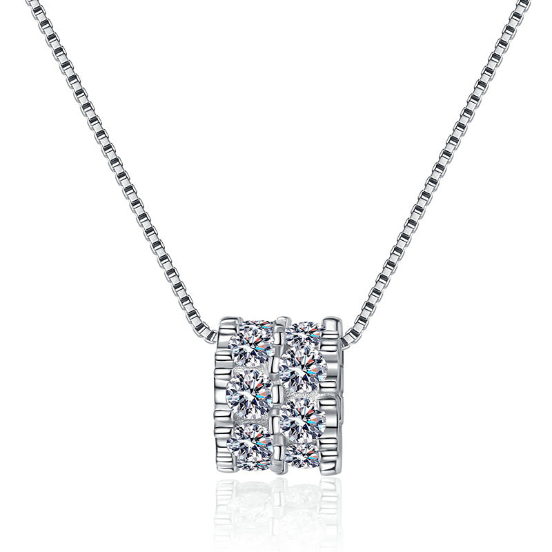 [Aetheris]ELEGANTES MOISSANIT-COLLIER MIT SCHMALER TAILLE