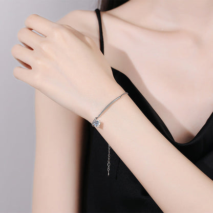 [Aetheris] ELEGANTES HALBMOND-MOISSANIT-ARMBAND