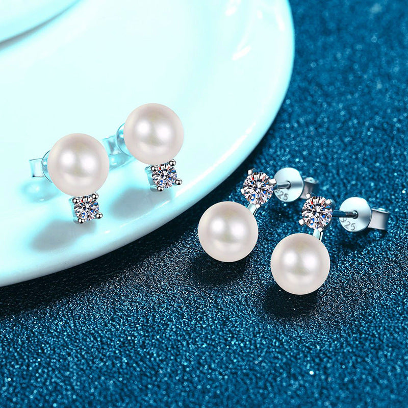 [Aetheris]ELEGANT NATURAL PEARL & MOISSANITE DROP EARRINGS