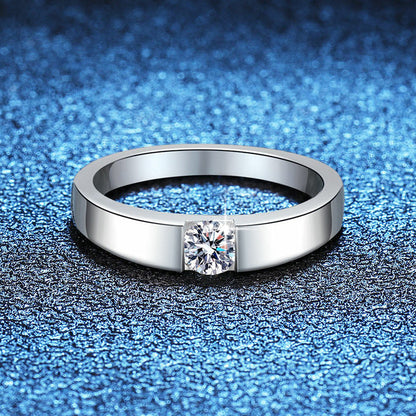 [Aetheris]SCHLICHTER MINIMALISTISCHER PAARE-MOISSANIT-RING