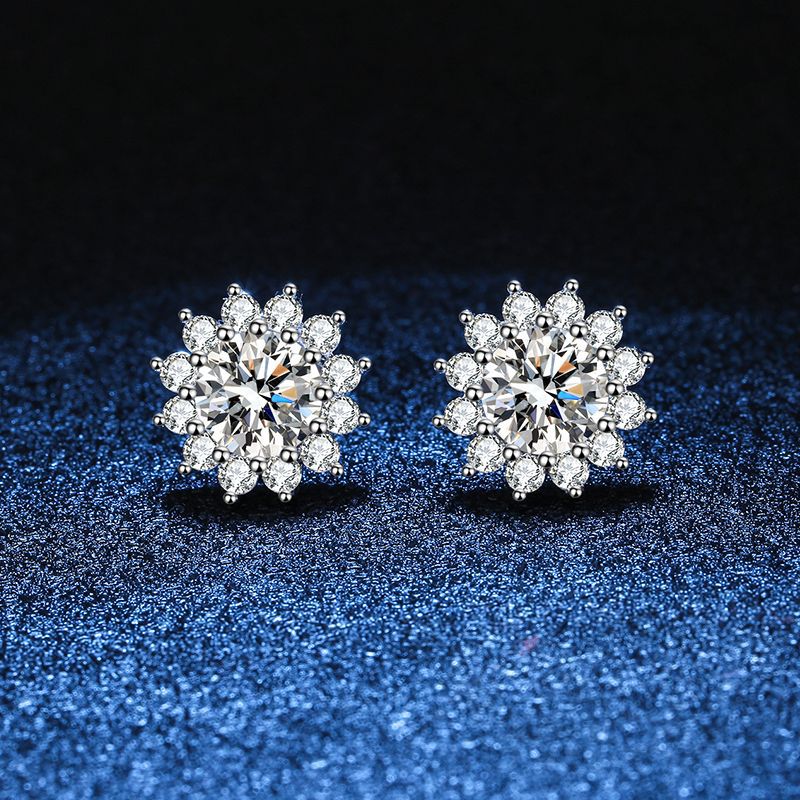 [Aetheris]BLOOMING SUNFLOWER MOISSANITE STUD EARRINGS