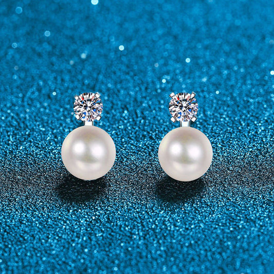 [Aetheris]ELEGANT NATURAL PEARL & MOISSANITE DROP EARRINGS