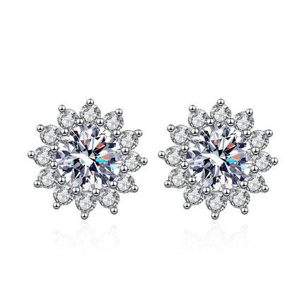 [Aetheris]BLOOMING SUNFLOWER MOISSANITE STUD EARRINGS