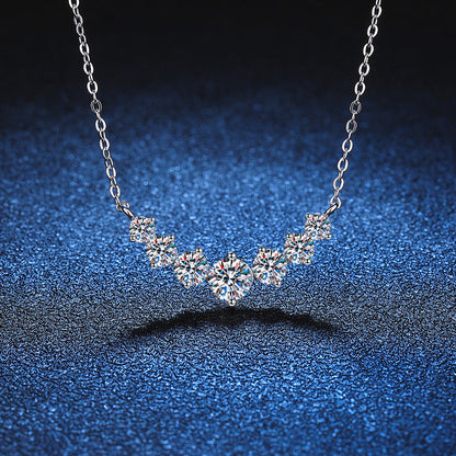 [Aetheris]MINIMALIST CURVED SMILE MOISSANITE NECKLACE