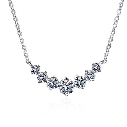 [Aetheris]MINIMALIST CURVED SMILE MOISSANITE NECKLACE