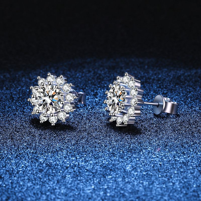 [Aetheris]BLOOMING SUNFLOWER MOISSANITE STUD EARRINGS