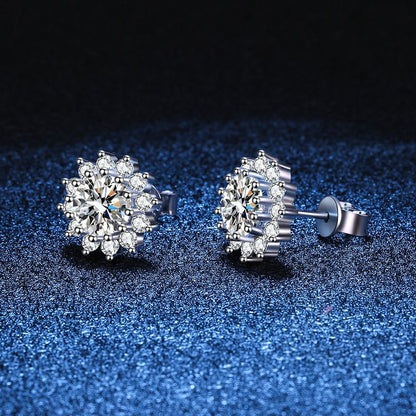[Aetheris]BLOOMING SUNFLOWER MOISSANITE STUD EARRINGS