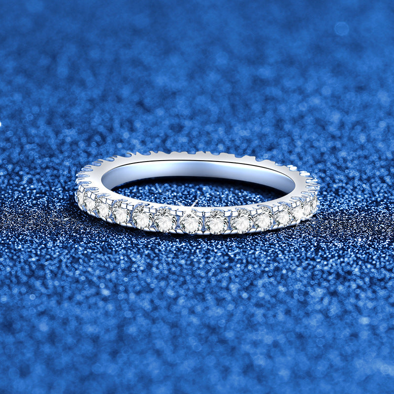 [Aetheris]DAINTY 0.87CT VOLLER ETERNITY MOISSANITE-RING