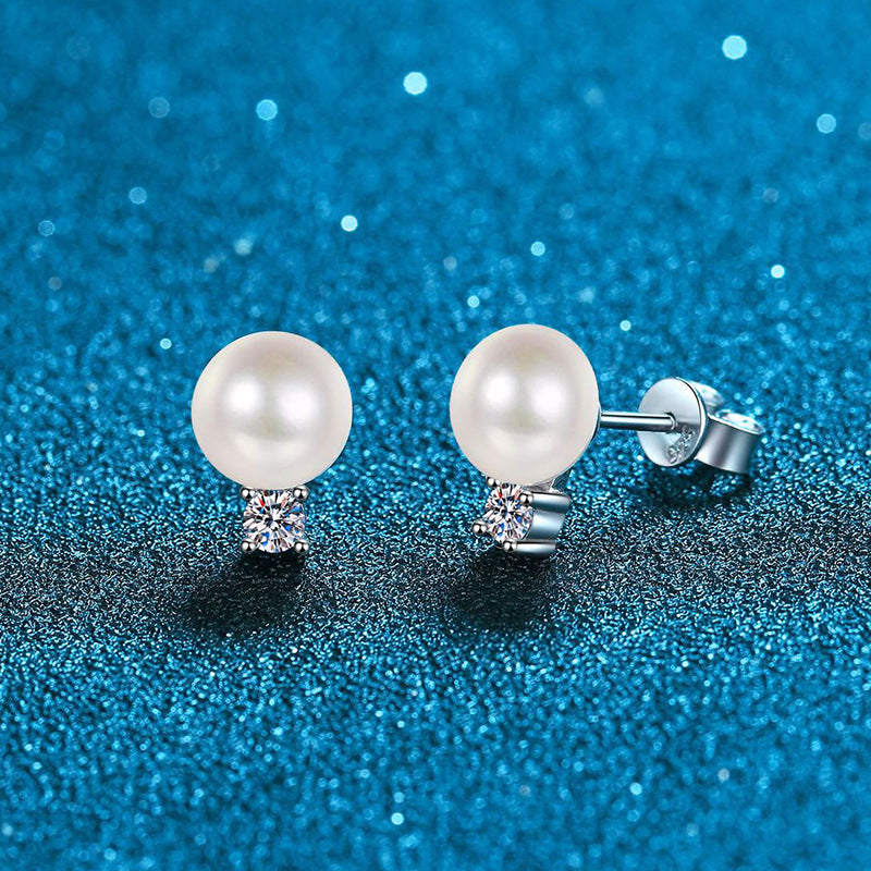 [Aetheris]ELEGANT NATURAL PEARL & MOISSANITE DROP EARRINGS