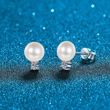 [Aetheris]ELEGANT NATURAL PEARL & MOISSANITE DROP EARRINGS