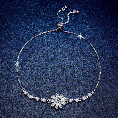 [Aetheris]STRAHLENDES EISIGES KRISTALL-SONNENBLUMEN-MOISSANIT-ARMBAND