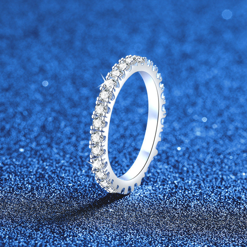 [Aetheris]DAINTY 0.87CT VOLLER ETERNITY MOISSANITE-RING