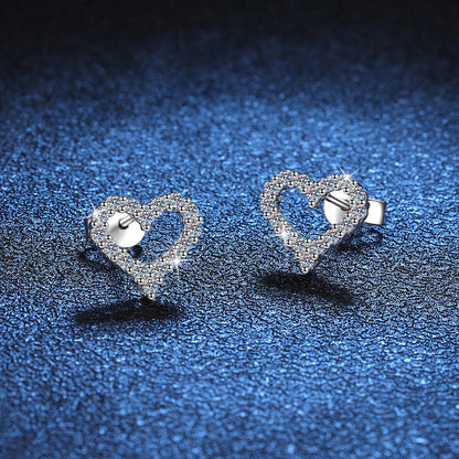 [Aetheris]SPARKLING HEART-SHAPED MOISSANITE STUD EARRINGS