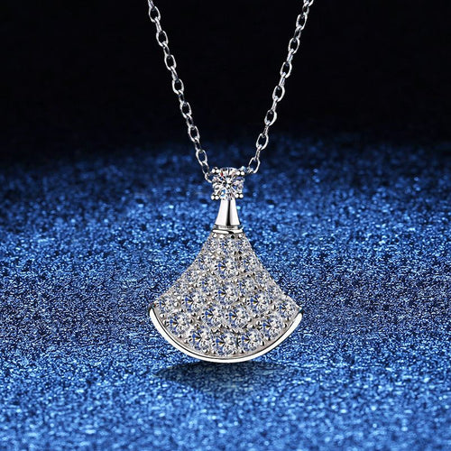 [Aetheris]ELEGANT FAN-SHAPED MOISSANITE PENDANT NECKLACE