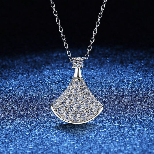 [Aetheris]ELEGANT FAN-SHAPED MOISSANITE PENDANT NECKLACE