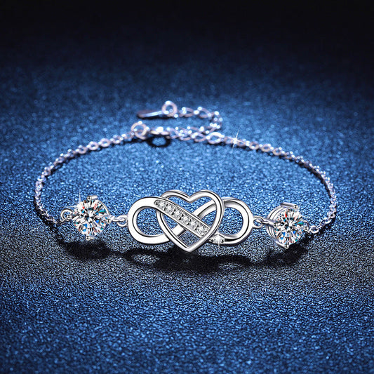 [Aetheris] DOPPELSTEIN-„LOVE LINK“ MOISSANIT-ARMBAND
