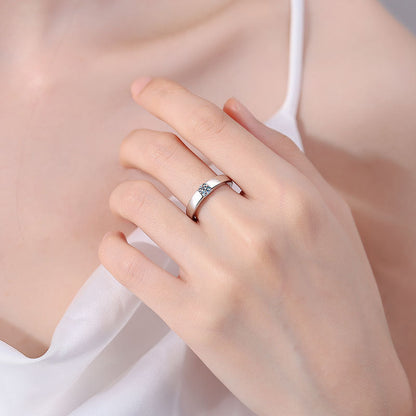 [Aetheris]SCHLICHTER MINIMALISTISCHER PAARE-MOISSANIT-RING