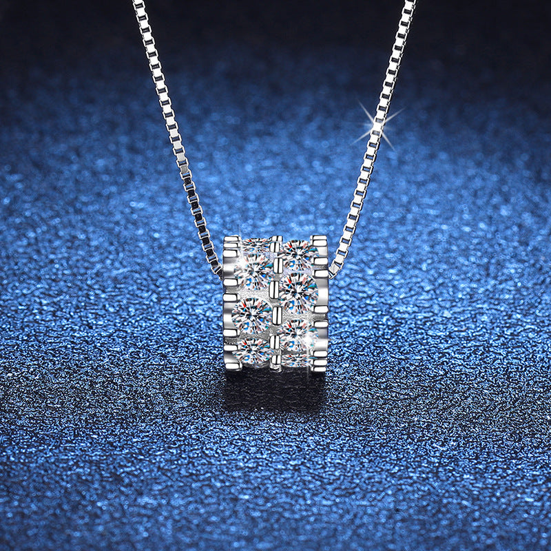 [Aetheris]ELEGANTES MOISSANIT-COLLIER MIT SCHMALER TAILLE