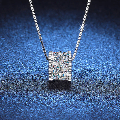 [Aetheris]ELEGANTES MOISSANIT-COLLIER MIT SCHMALER TAILLE