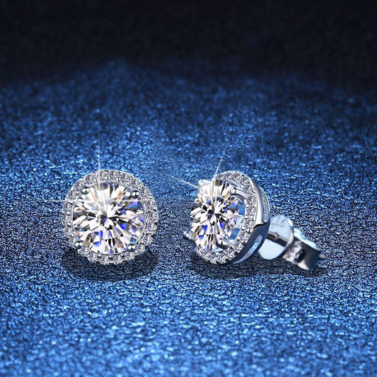 [Aetheris]CLASSIC 4-PRONG ROUND MOISSANITE STUD EARRINGS