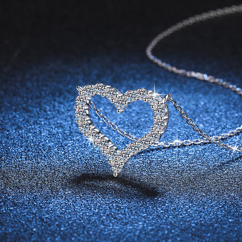 [Aetheris]ROMANTIC HEART MOISSANITE PENDANT NECKLACE