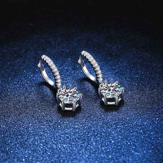 [Aetheris]CLASSIC 6-PRONG MOISSANITE DROP EARRINGS