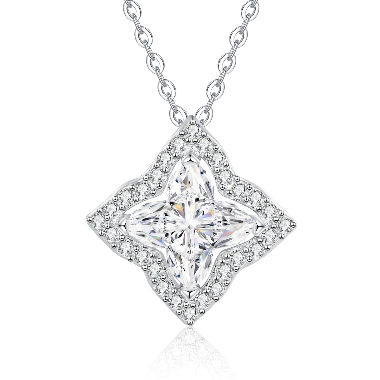 [Aetheris]STAR-CLOVER MOISSANITE NECKLACE
