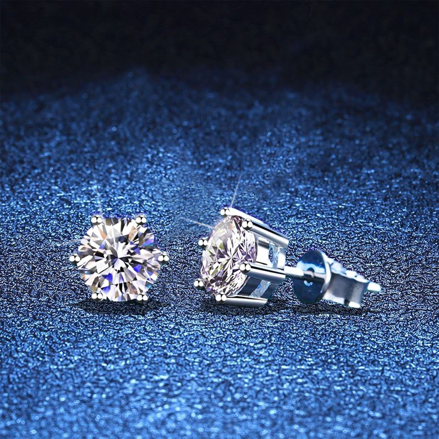 [Aetheris]SIX-PRONG MOISSANITE EARRINGS