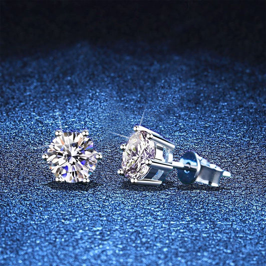 [Aetheris]SIX-PRONG MOISSANITE EARRINGS