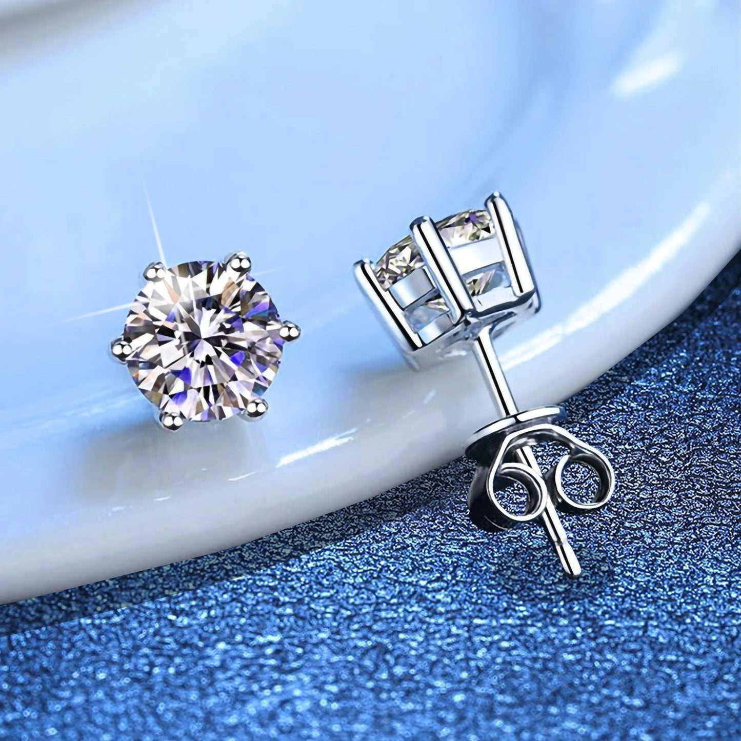 [Aetheris]SIX-PRONG MOISSANITE EARRINGS