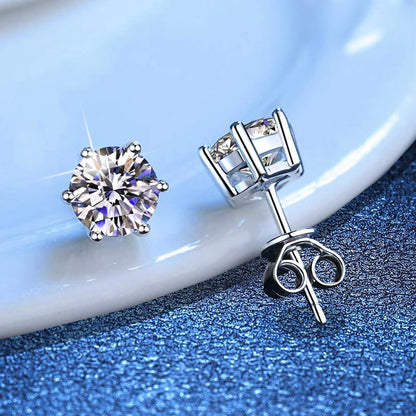 [Aetheris]SIX-PRONG MOISSANITE EARRINGS