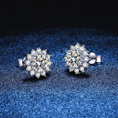 [Aetheris]BLOOMING SUNFLOWER MOISSANITE STUD EARRINGS