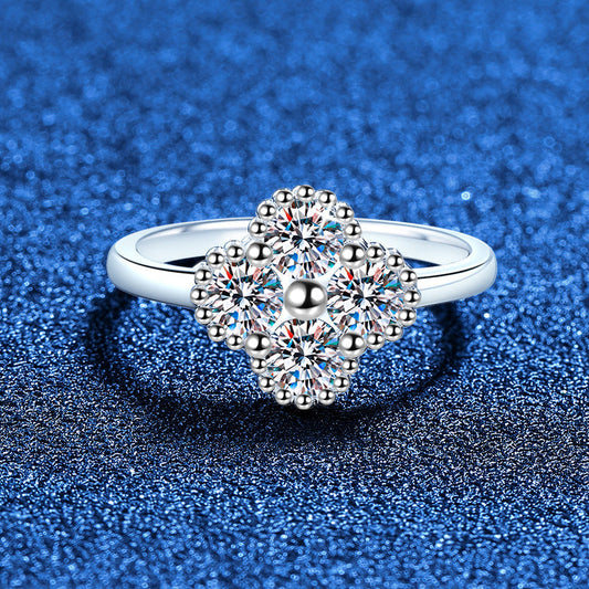 [Aetheris]ELEGANT FOUR-LEAF CLOVER MOISSANITE RING