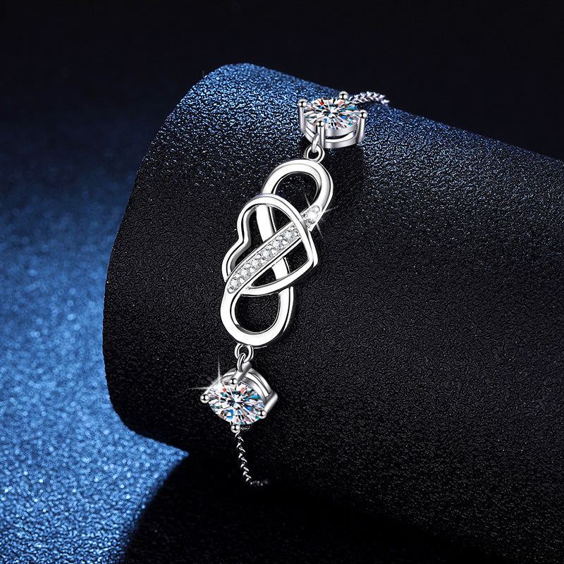 [Aetheris] DOPPELSTEIN-„LOVE LINK“ MOISSANIT-ARMBAND