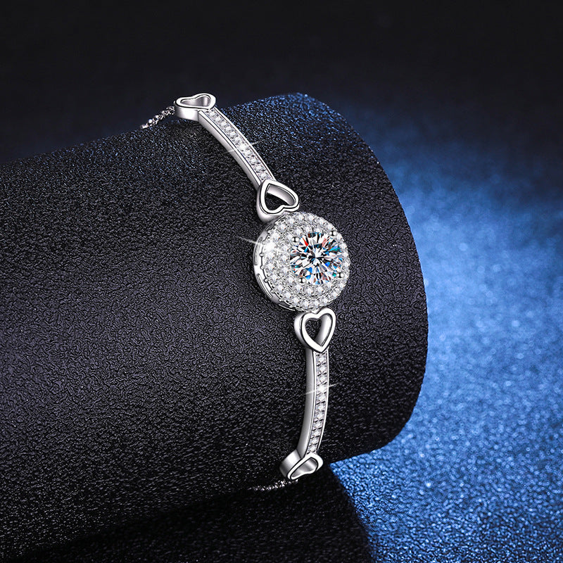 [Aetheris] HERZ- & KREIS-MOISSANIT-ARMBAND