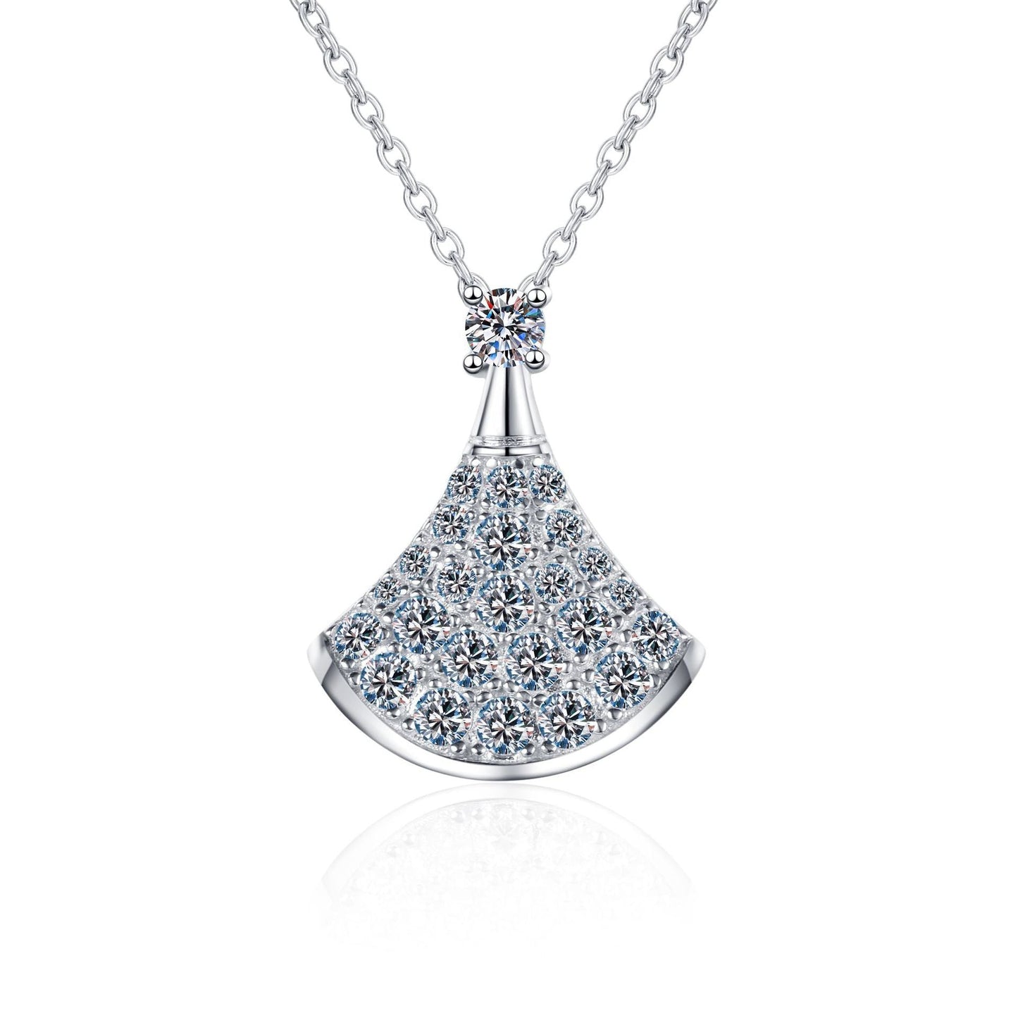 [Aetheris]ELEGANT FAN-SHAPED MOISSANITE PENDANT NECKLACE
