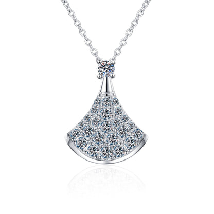 [Aetheris]ELEGANT FAN-SHAPED MOISSANITE PENDANT NECKLACE